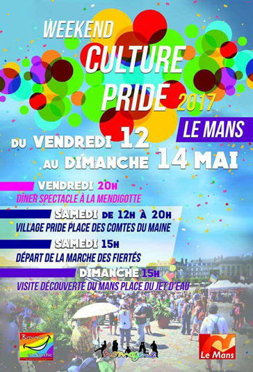 affiche de la gaypride LE MANS 2017