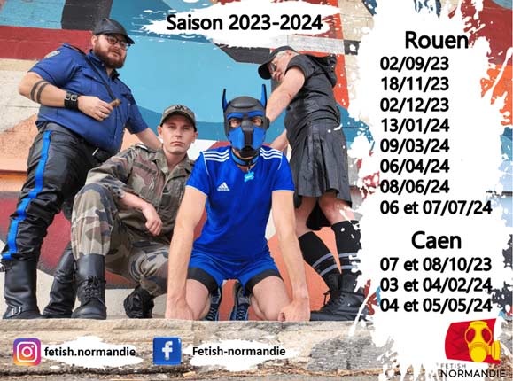 différentes dates des apéro et weekend de Fetish Normandie pour la session 2023 - 2024