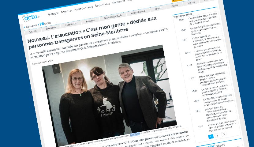 Une nouvelle association transgenre en Seine-Maritime : « C’est mon genre »