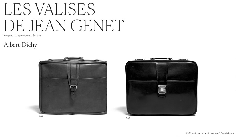 Expo les valises de Jean Genet