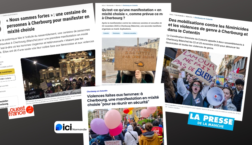 Manifestation contre les violences faites aux femmes dans la presse locale